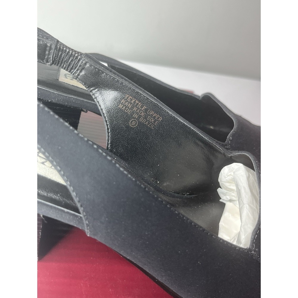 Vtg Etienne Aigner Sling back Loafer Heels Black Size 9 With Box - Picture 6 of 11
